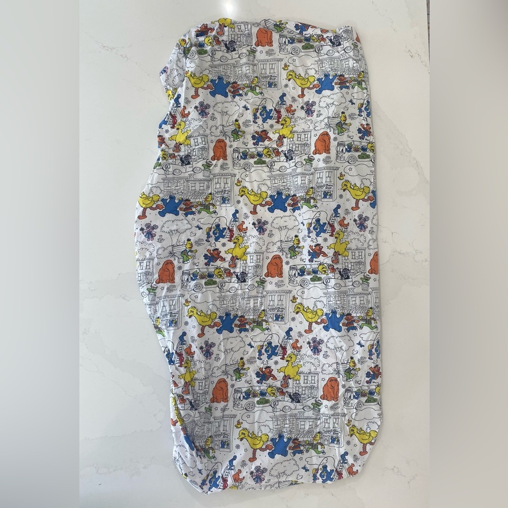 Land of Nod Sesame Street organic cotton fitted crib sheet